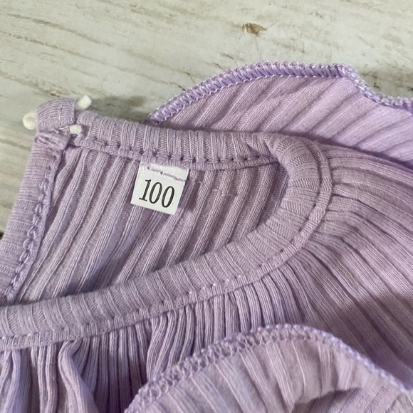 Girls Ruffles Short Sleeve Solid T-shirt Tops 9-12 & 12-18 Matching - Picture 4 of 5